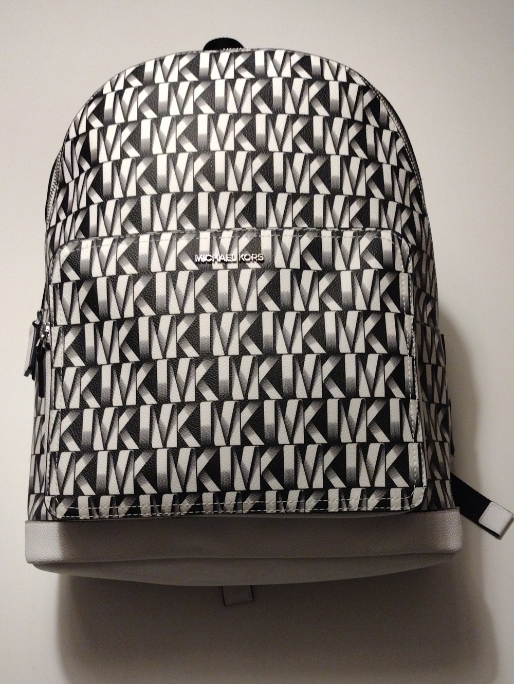 Michael Kors Black & White Signature Logo Backpack